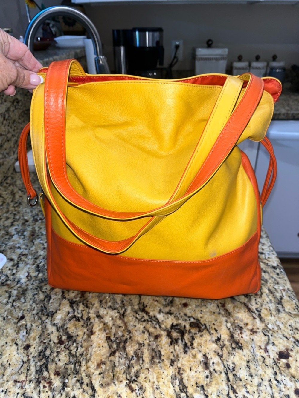 All Leather ILI Hobo Handbag With Pouch.